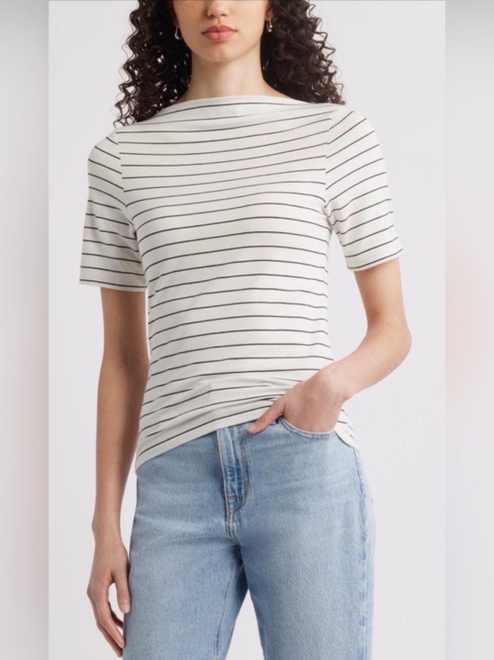 NEW…Nordstrom Striped Boatneck T-Shirt